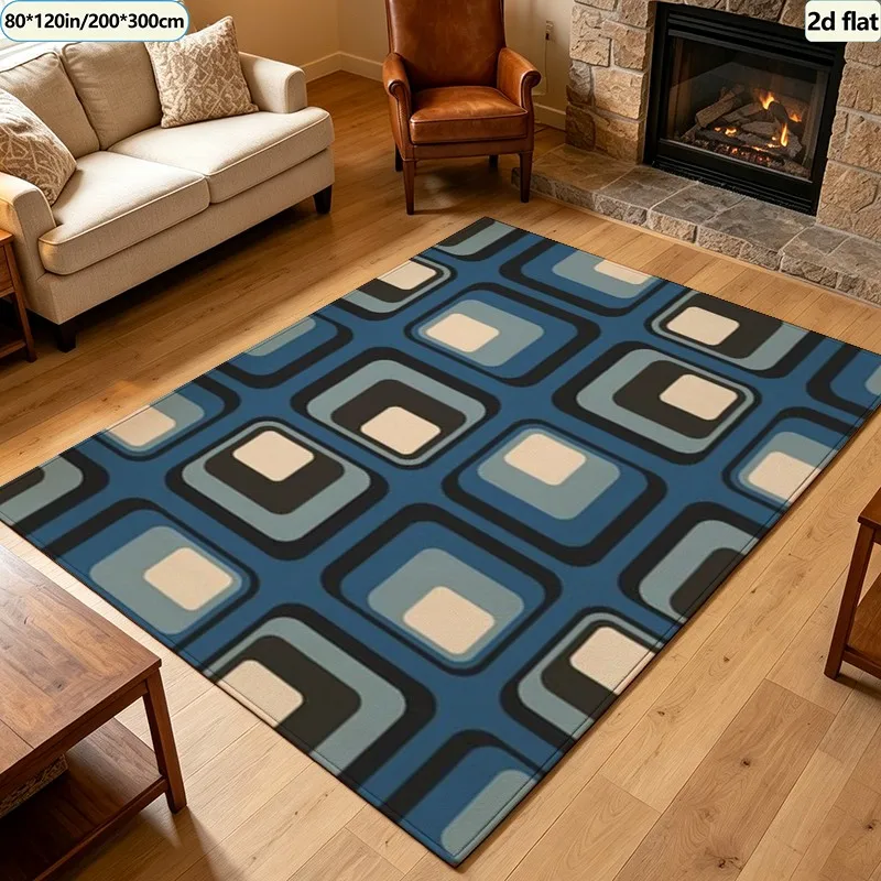 1 Piece of Vintage Medieval Geometric Pattern Carpet, Soft and Comfortable, Suitable for All Seasons, Lightweight and Easy to Maintain, Home Decor, Ideal for Living Room, Bedroom, Entryway, and Floor Decoration in Winter and Autumn.