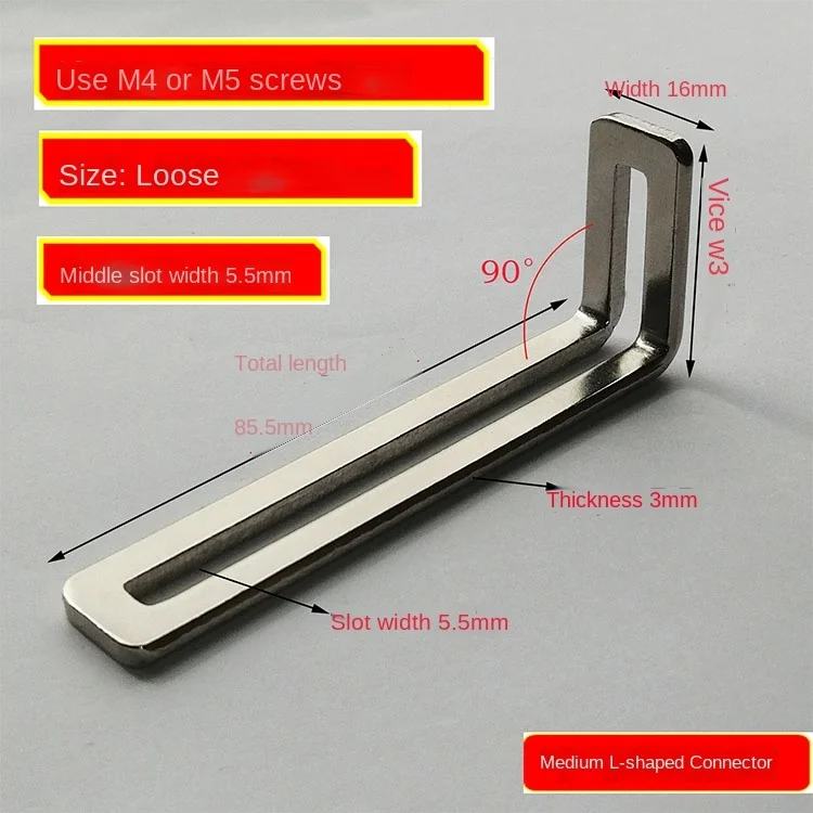 

Adjustable angle code right angle fastener furniture connector nickel plated fitting L-shaped support thickened L-shaped angle