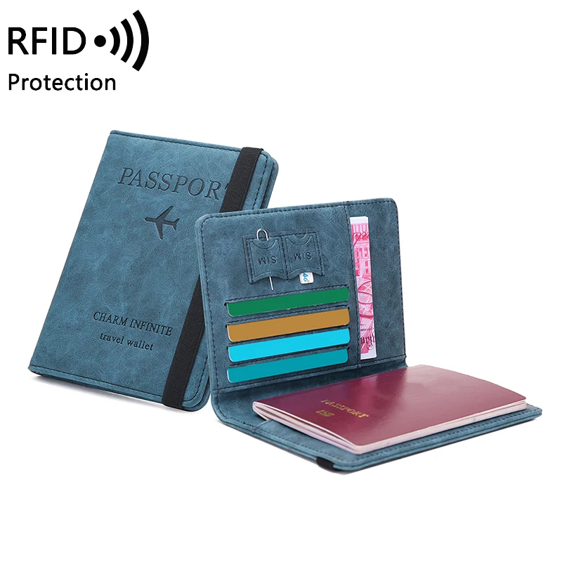 RFID anti-theft brush passport bag ticket document storage bag simple fashion card bag multi-functional travel passport holder