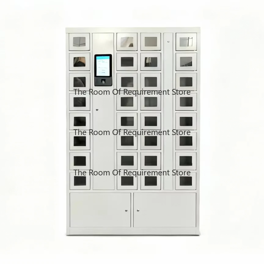 

Public Mobile Phone Charging Station with Secure Lockers for High Traffic Areas Like Airports Shopping Malls and Offices