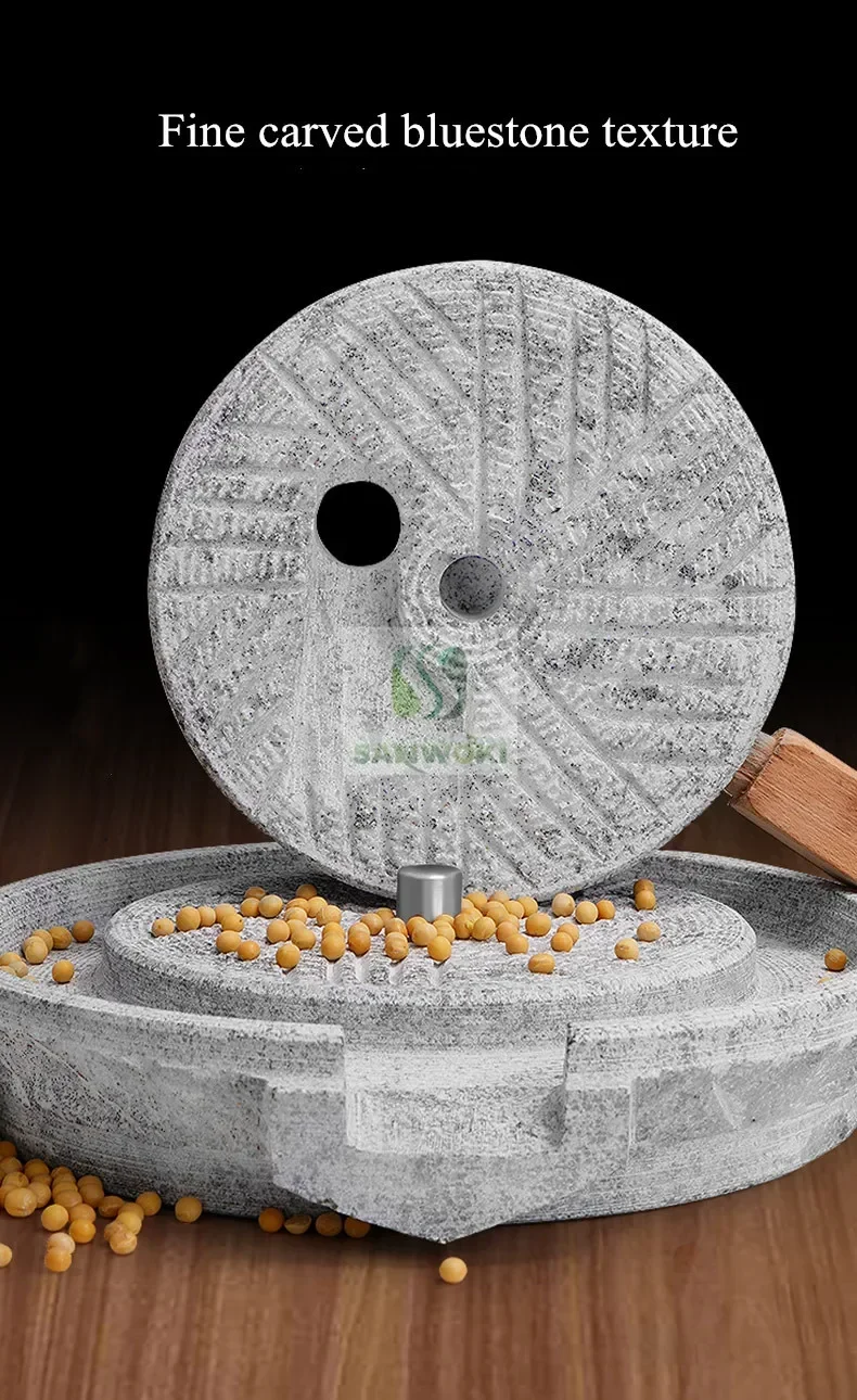 Mühle Mannul Stein Brecher Bohnen Saft Mühle Stein Reis Mühle Getreide Mahlmaschine Sojamilch Maschine Mit Holzrahmen