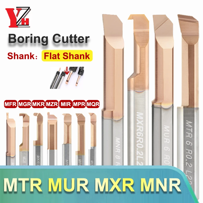 MTR MUR MXR MNR Carbide Lathe Boring Cutter Flat Shank  Coated Internal Turning Tool Copying Small Hole 3mm 4mm 5mm 6mm 8mm12mm