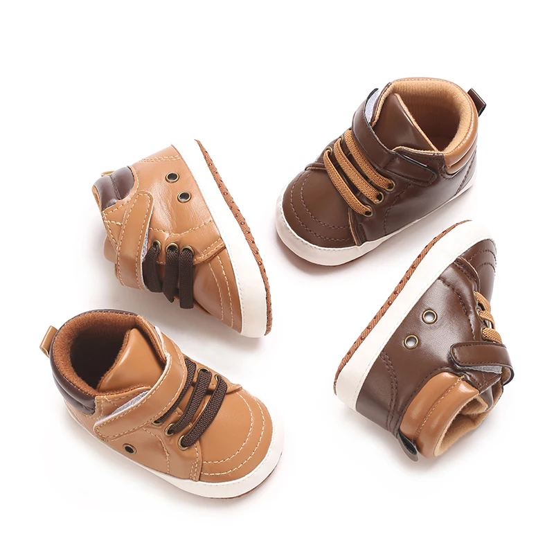 Toddler's Outdoor Walking Shoes Baby Boy's Trendy High Top Sneakers with Hook & Loop Fastener Comfortable Footwear for Little