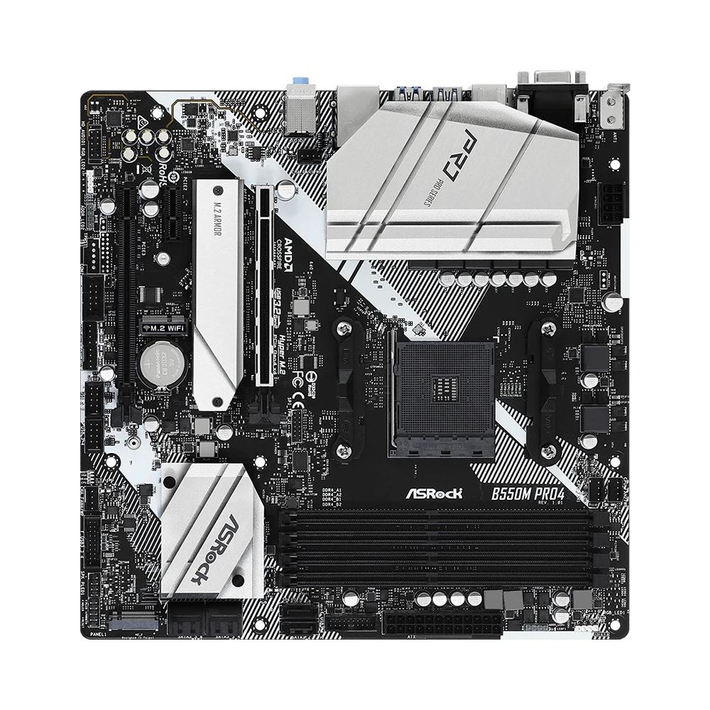 ASRock B550M PRO4 Motherboard Support 3600X 5600G 5700X 5800X3D 5900X CPU 4xDDR4 128GB NVMe M.2 AM4 PCIe 4.0 Micro ATX Mainboard