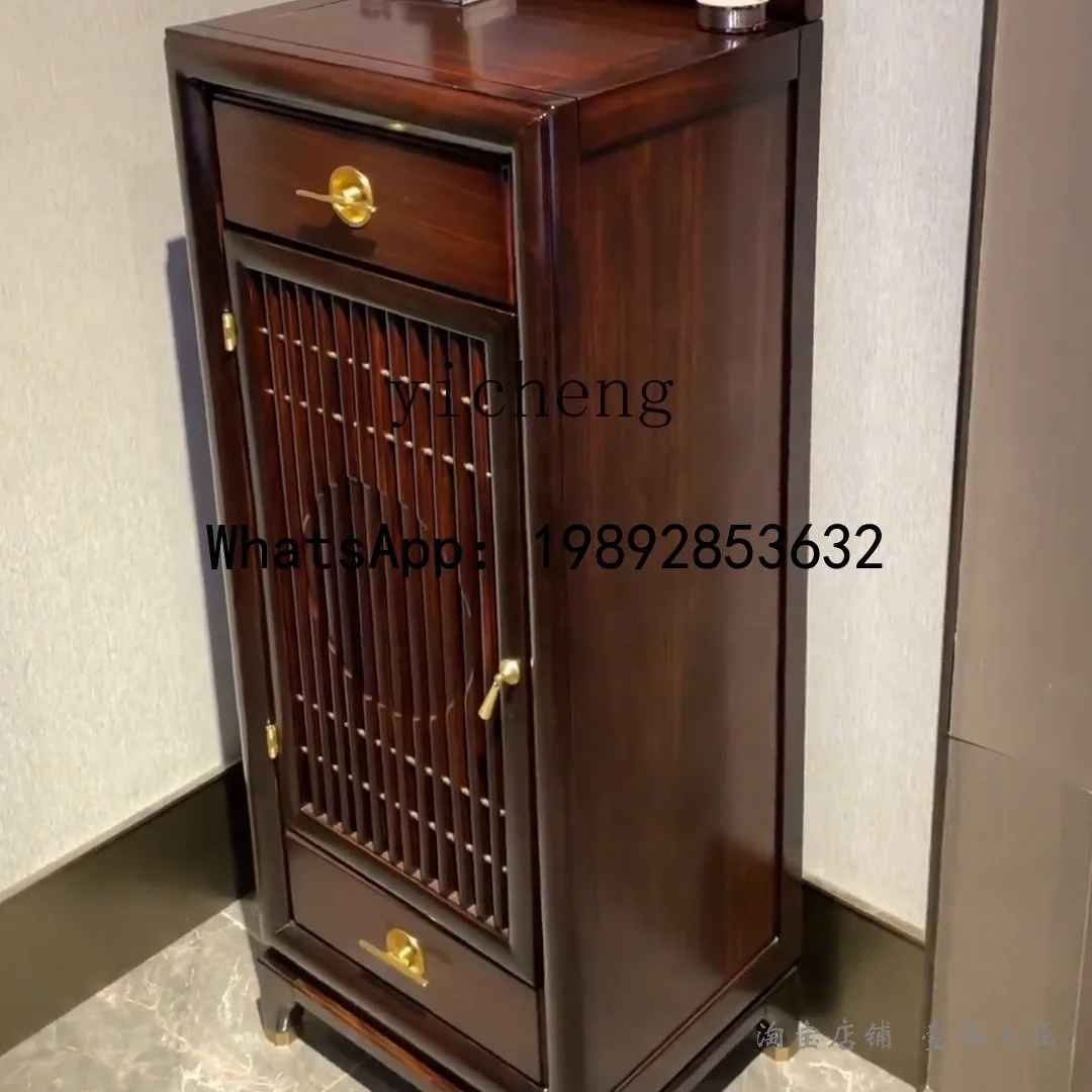 

X6 New Chinese Style Solid Wood Storage Ebony Wood Cabinet Simple Bedroom Living Room