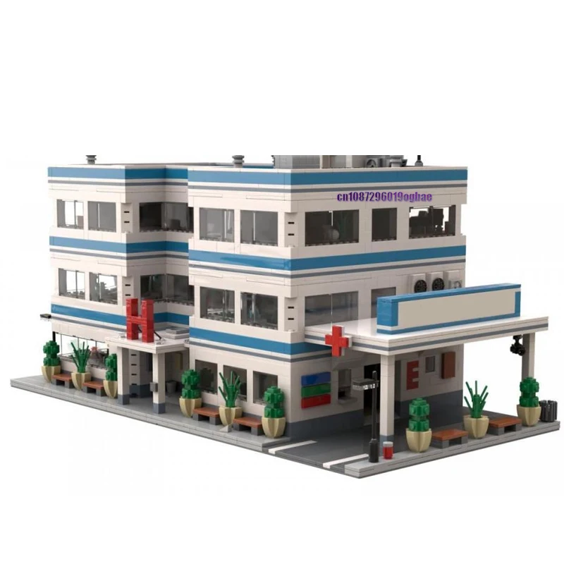 MOC-City Hôpitaux Modernes Modulaires, 5624 Pièces, Idées Créatives, Jouet pour Enfant, décennie s Cadeaux de Noël