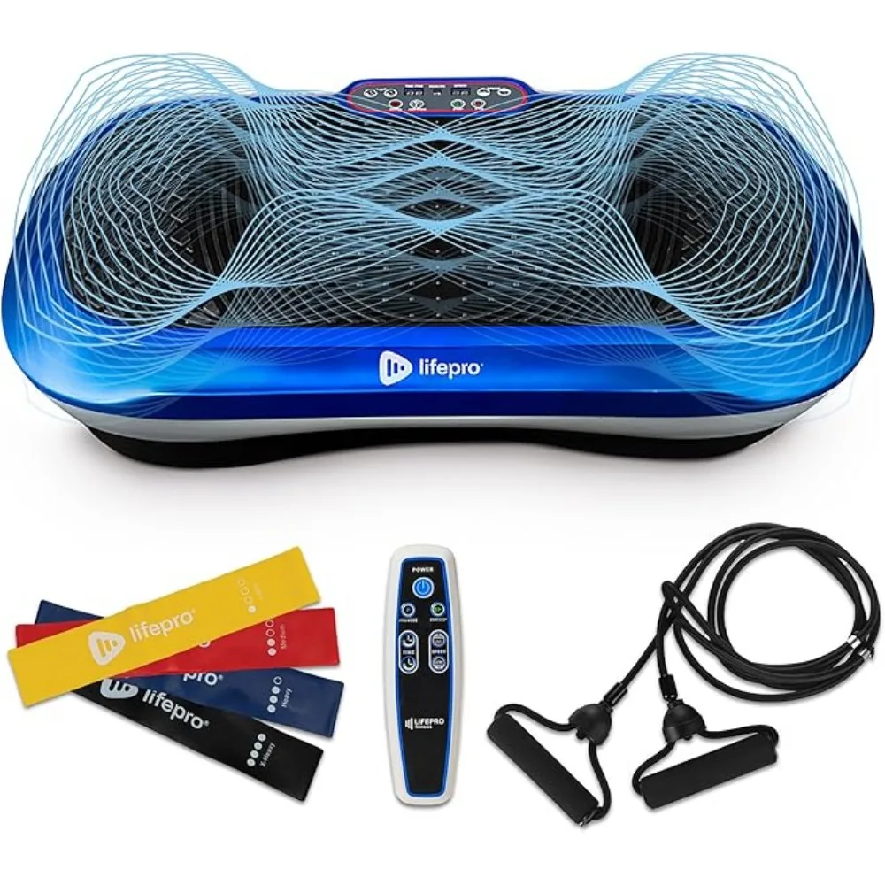 Vibration Plate Exercise Machine - Whole Body Workout Vibration Fitness Platform w/ Loop Bands - Home Training Equipment