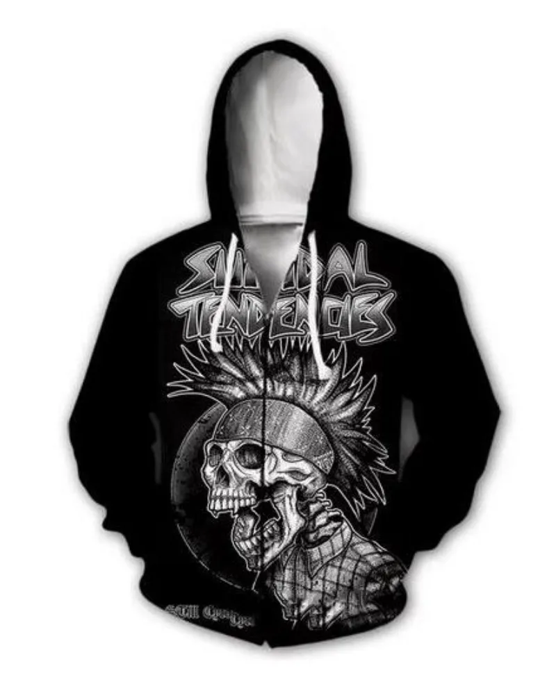 

New Men/Women 3D Printed Suicidal Tendencies Casual Zipper Hoodies Fashion Men Loose Sporting Zip Up Hoodies L04