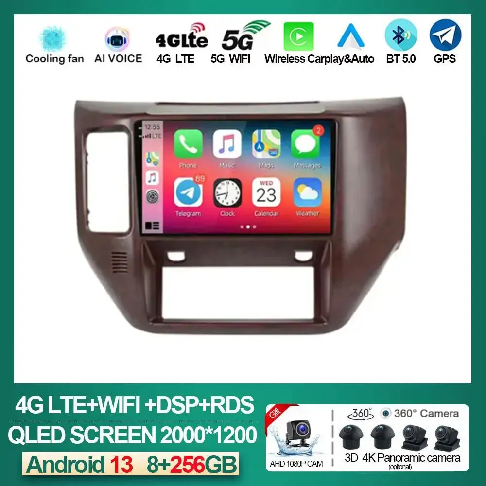 

Android 13 Car Radio For Nissan Patrol V 5 Y61 2004 - 2021 Multimedia Video Player Navigation GPS CarPlay Auto Navi NO DVD