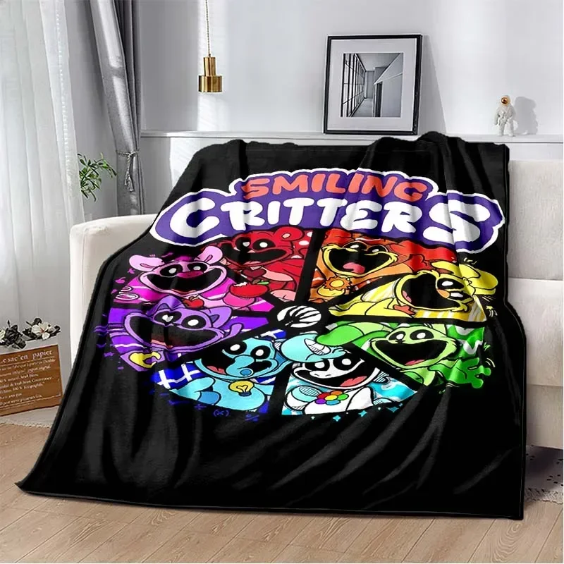 

Cute Cartoon Smiling Critters Logo Throw Blanket for Living Room Bedroom Warm Cozy Sofa Bed Blanket Gift