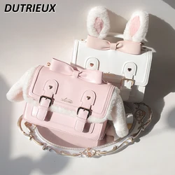 Handbag for Ladies Lolita Style Ear Detachable Portable Crossbody Bags Cute Preppy Sweet Spring Summer Women's Handbags