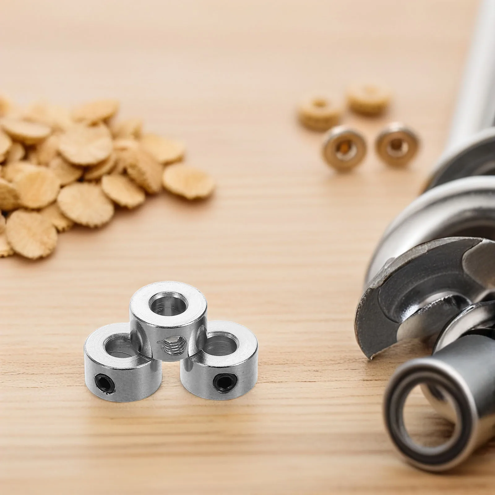 

1 set Sturdy Metal Shaft Collar Durable Drill Bit Stop Ring for Bearing Fixing Automotive Repair Mechanical Equipment Accessory