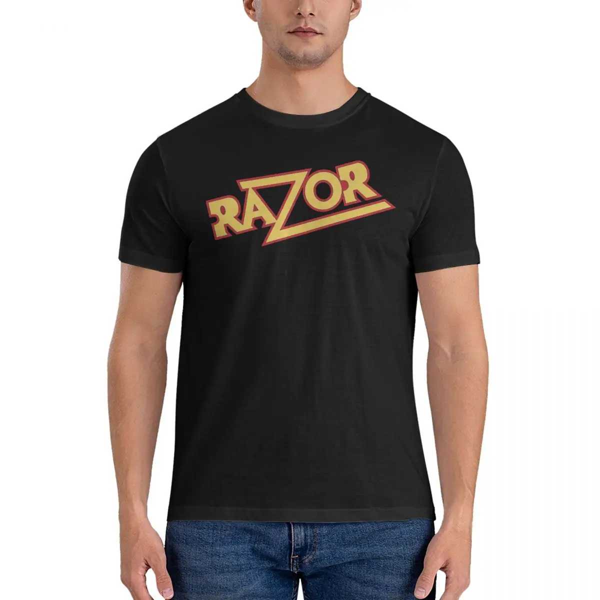 Logo Men's T Shirt Razor Ramon Vintage Tee Shirt Short Sleeve Crewneck T-Shirt 100% Cotton Summer Tops