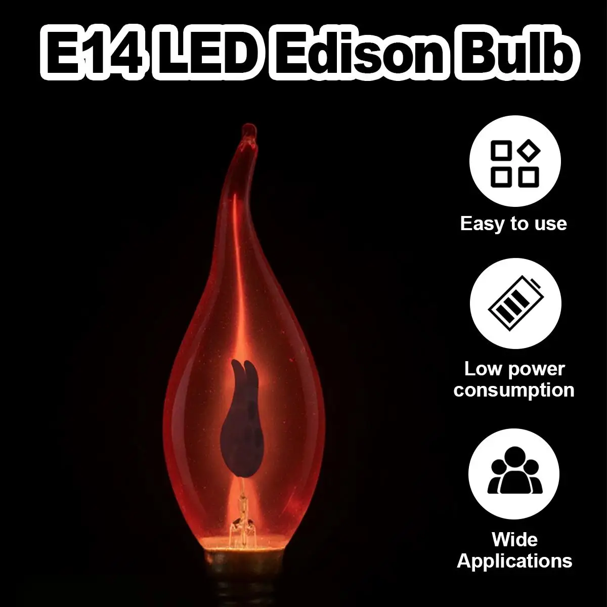 

3W E14 220V Led Flame Effect Bulb For Home Home Bulbs Light Candle Decoration Fire Edison Lighting Flicker Type Lamp Red Vintage
