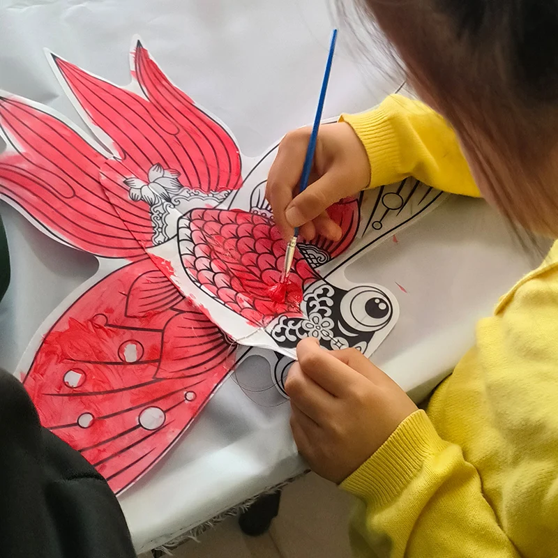 50cm 미니 플라스틱 연 DIY 연 그림 그리기 연 도구 및 비행 도구 포함 야외 재미 창의적인 장난감 어린이 선물