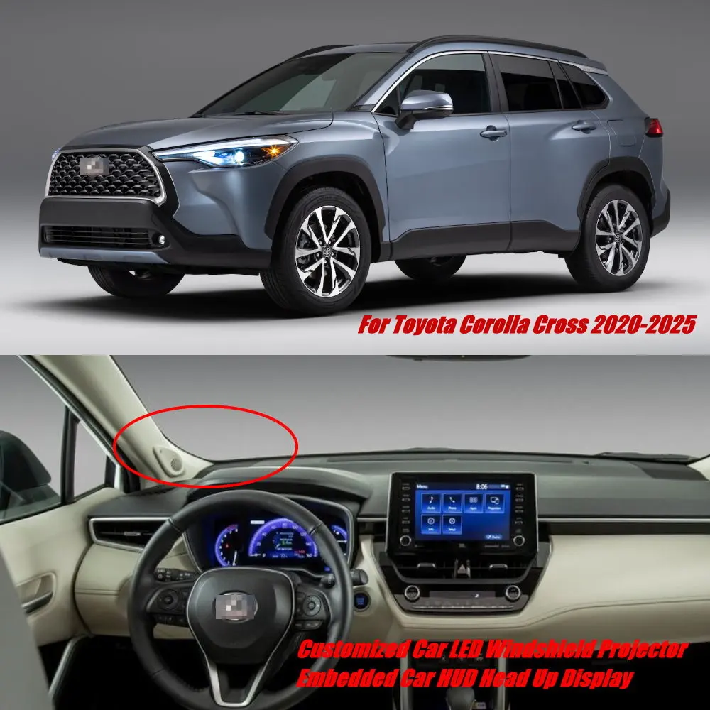 Car LED Projector For Toyota Corolla Cross 2020-2025 Auto Head Up Display HUD Windshield Safe Driving Assistance Accessories