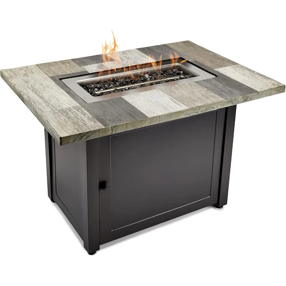 

40x28” Fire Pit Table, Stamped Steel Base, Hidden Control Panel, Rectangular Gas Fire Pit Table