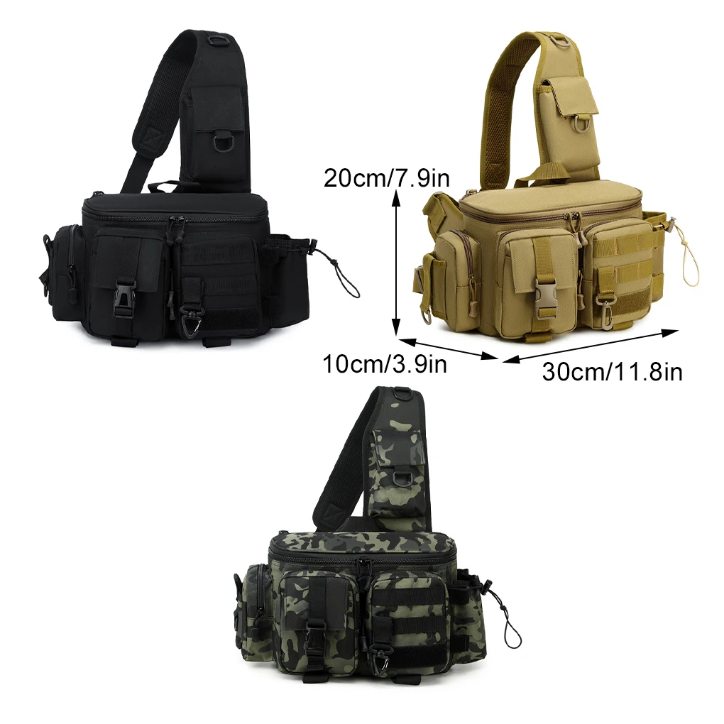في الهواء الطلق صيد السمك حقيبة واحدة الكتف Crossbody التكتيكية أكياس الخصر حزمة طعوم الأسماك والعتاد فائدة تخزين أكياس حقيبة صدر للرجال