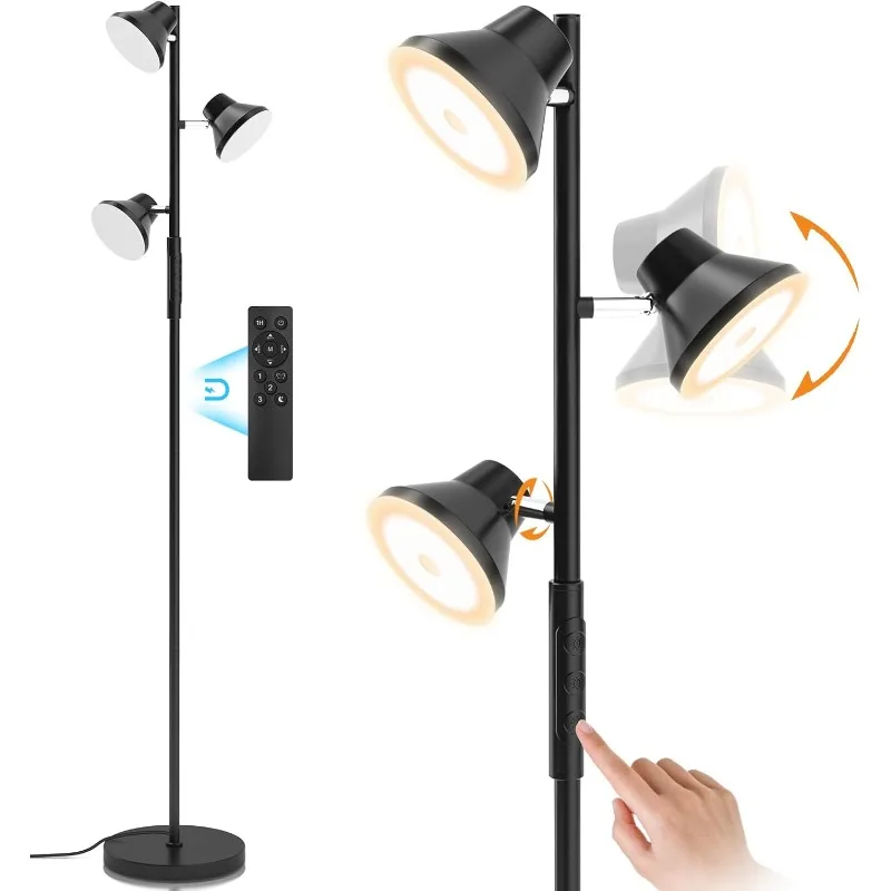 

2024 Upgraded LED Floor Lamp, 36W Modern Floor Lamp with Remote & Touch Control, 4 Color Temperatures, Standing Lamp