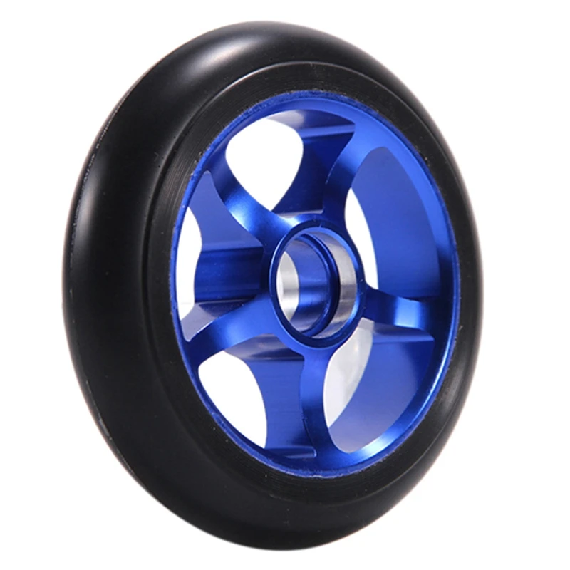 A18E-2Pcs 100 مللي متر سكوتر استبدال عجلات مع محامل الألومنيوم مقاومة للاهتراء بولي PU سكوتر أجزاء سكوتر الملحقات