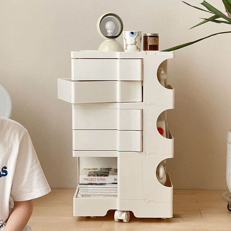 

Cart storage cabinet removable cosmetics locker Nordic Internet celebrity ins wind bedroom bedside table storage cabinet