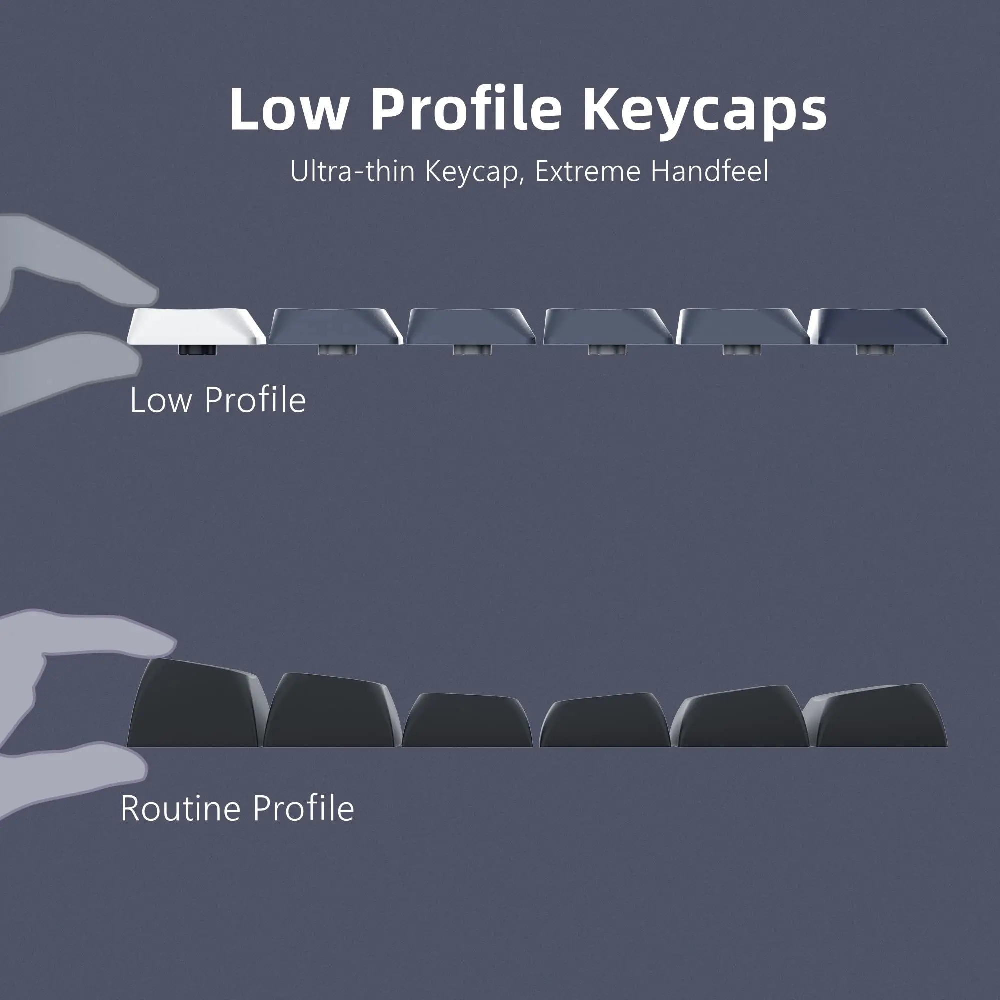 Horizon Slim Keyboard Keycap PBT Low Profile Keycap 144 Keys for 60% 65% 75% 100% Gateron Cherry MX Switches Mechanical Keyboard