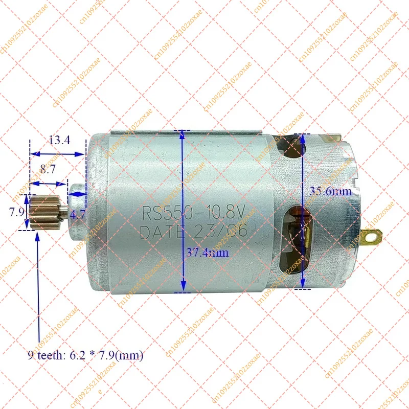 High Torque RS550 DC Motor 9T/12T Gear 12V-25V for Hand Drill Power Tools DIY Replacement Parts Garden Machinery