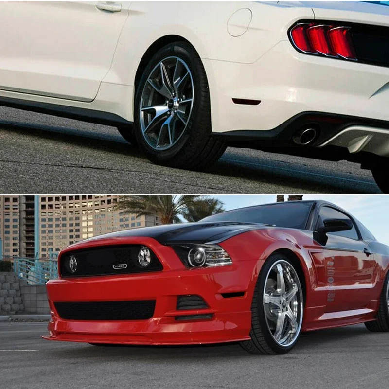 For Ford Mustang 2010 2011 2012 2013 2014 Front / Rear Bumper Side Marker Light Cover Shells Smoked / Amber / Red Lens No Bulb