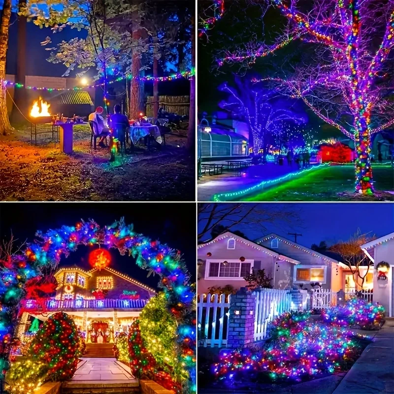 Guirnaldas de luces alimentadas por energía Solar LED, guirnalda impermeable, decoración de hadas para árboles de jardín, Fiesta al aire libre, bodas, Navidad y Halloween