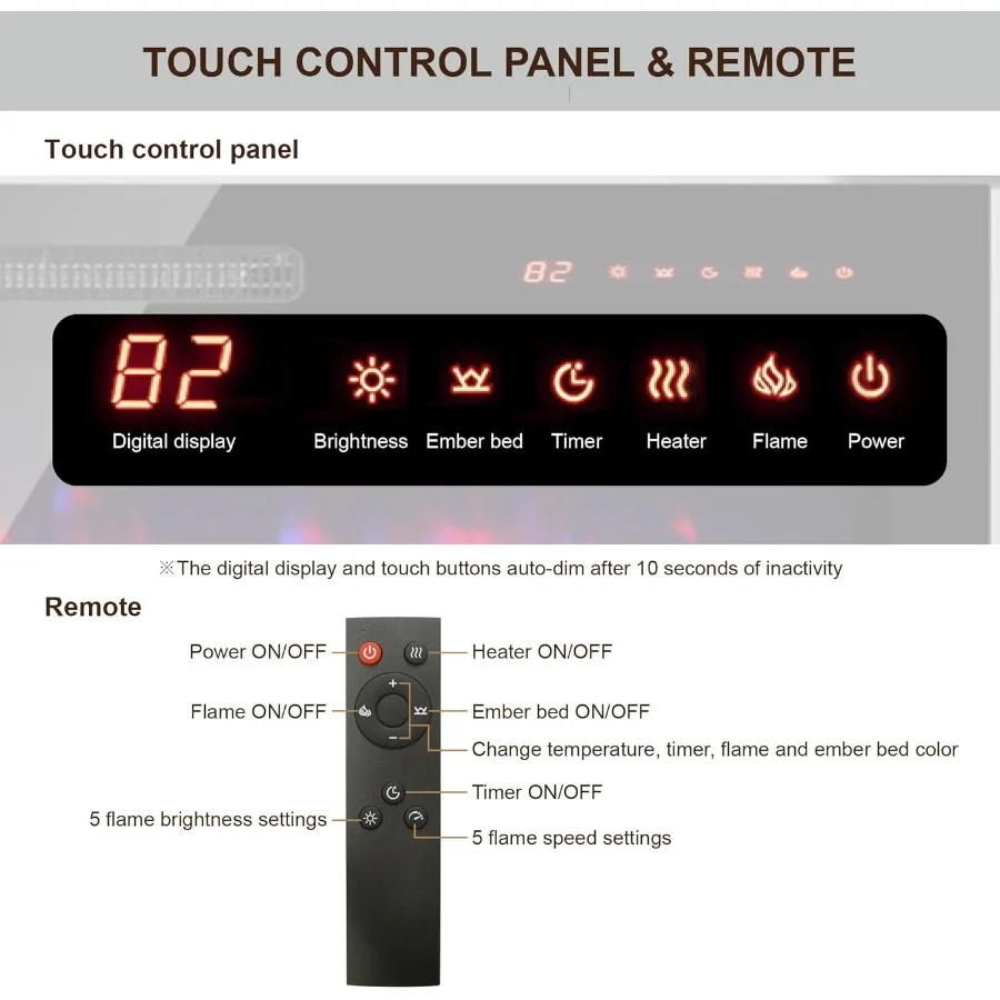 50 электрических каминов с 16 регулируемым пламенем для современной гостиной или спальни, настенная или встраиваемая установка, 1400 Вт, H