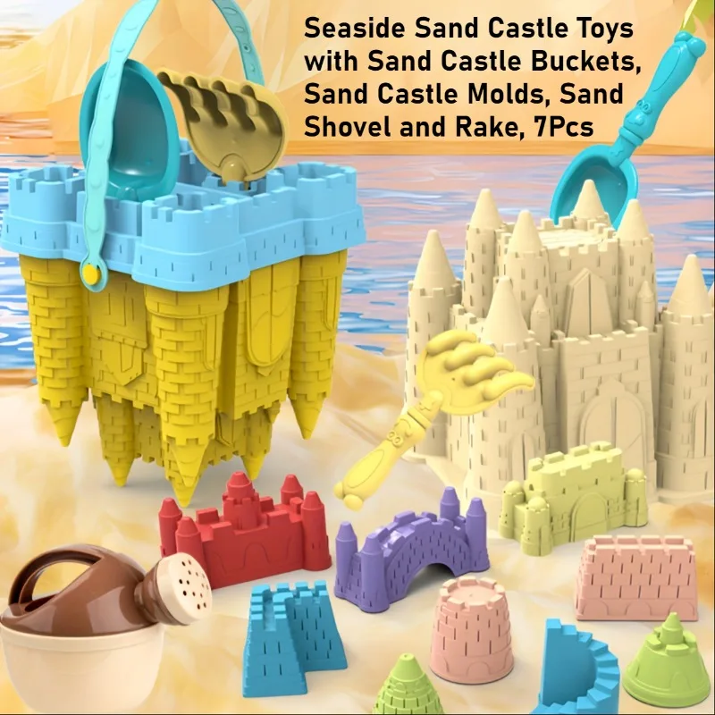 Baby Castle Beach Toy Set Large Outdoor Seaside Kindergarten Sand Pool Mold Kids Water Play Sand Tools Sea & Beach Accessories