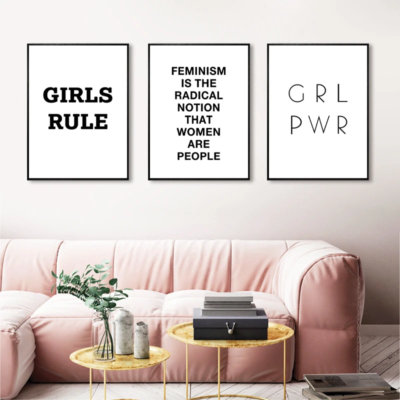 Feminist Art Print Women Empowerment Quote Poster Feminism Wall Art Decoration Canvas Painting Girls Gift Woman Room Decoration
