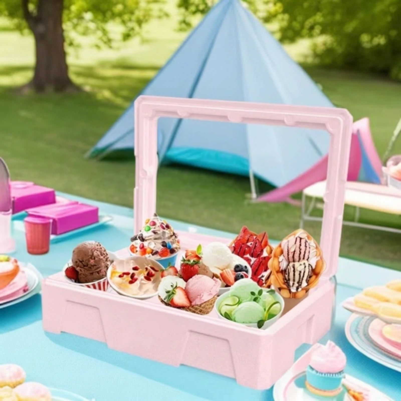 Food-Grade Insulated Box Large Capacity Transparent Lid Insulated Box Kitchen Storage Wide Body Stackable view 2