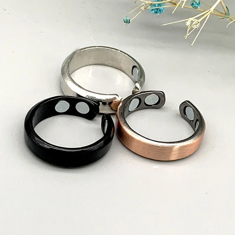 Weight Loss Magnet Rings for Women Men Power Stopper Sleeping Anti Snoring Health Care Jewelry Magnetic Therapy Finger Ring