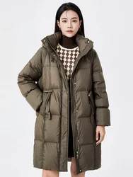 Winter Women's Jacket 2024 New Puffer Coats Korean Fashion High-end Parker Hooded Loose Thicken Snow Mid-length Coats Down