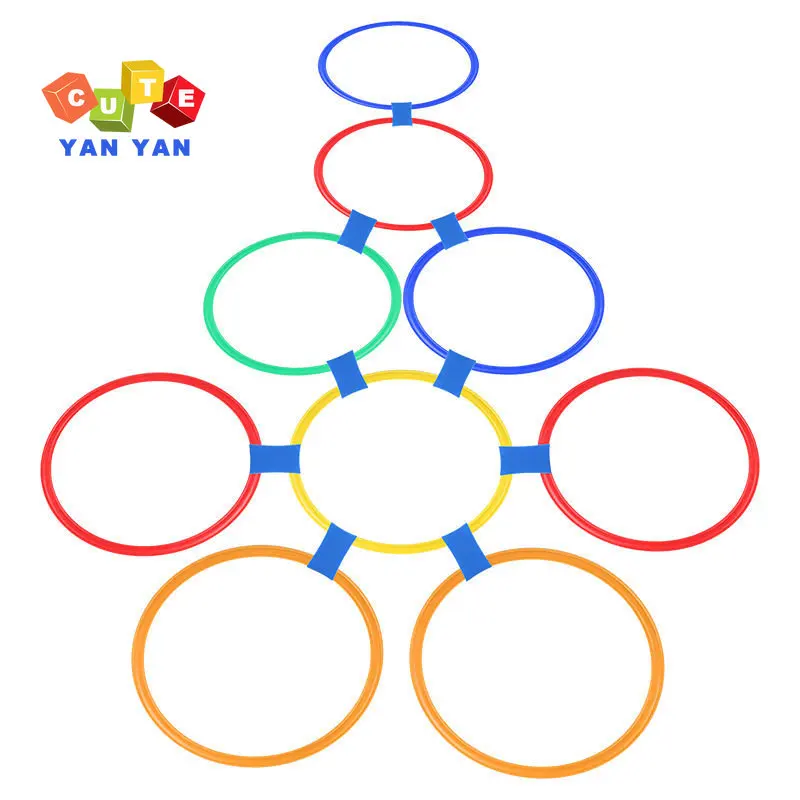 Outdoor Kids Funny Physical Training Sport Toys Lattice Jump Ring Set Game Toy for Hopscotch Jump Park Sensory Play Boys Girls