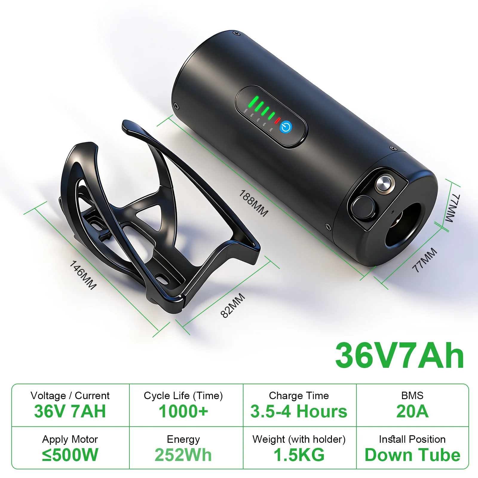 UNIT PACK POWER Flaschen-E-Bike-Akku 36V 7Ah 48V 10,5Ah Elektrofahrrad-Batteriepack für Bafang Tongsheng 500W 350W 250W Motor – Detail 7
