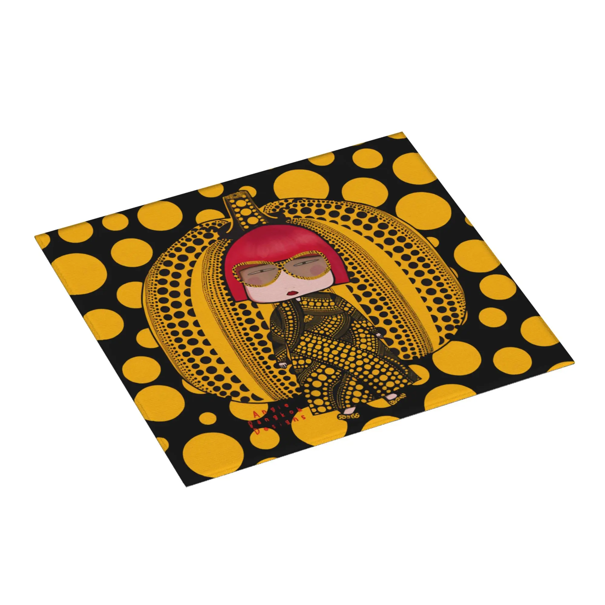 Drying Mat For Kitchen Yayoi Kusama Inspired And Her little Pumpkin Barware Tableware Oil Proof Washable Kitchen Sink Drying Pad