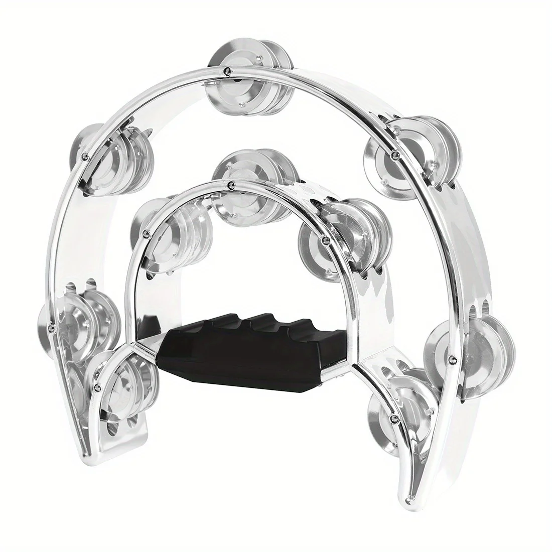 10-inch ABS Tambourine Electroplated with Metal Bells Hand Held Drum For Party Performance Concert Rhythm Instrument For Adults