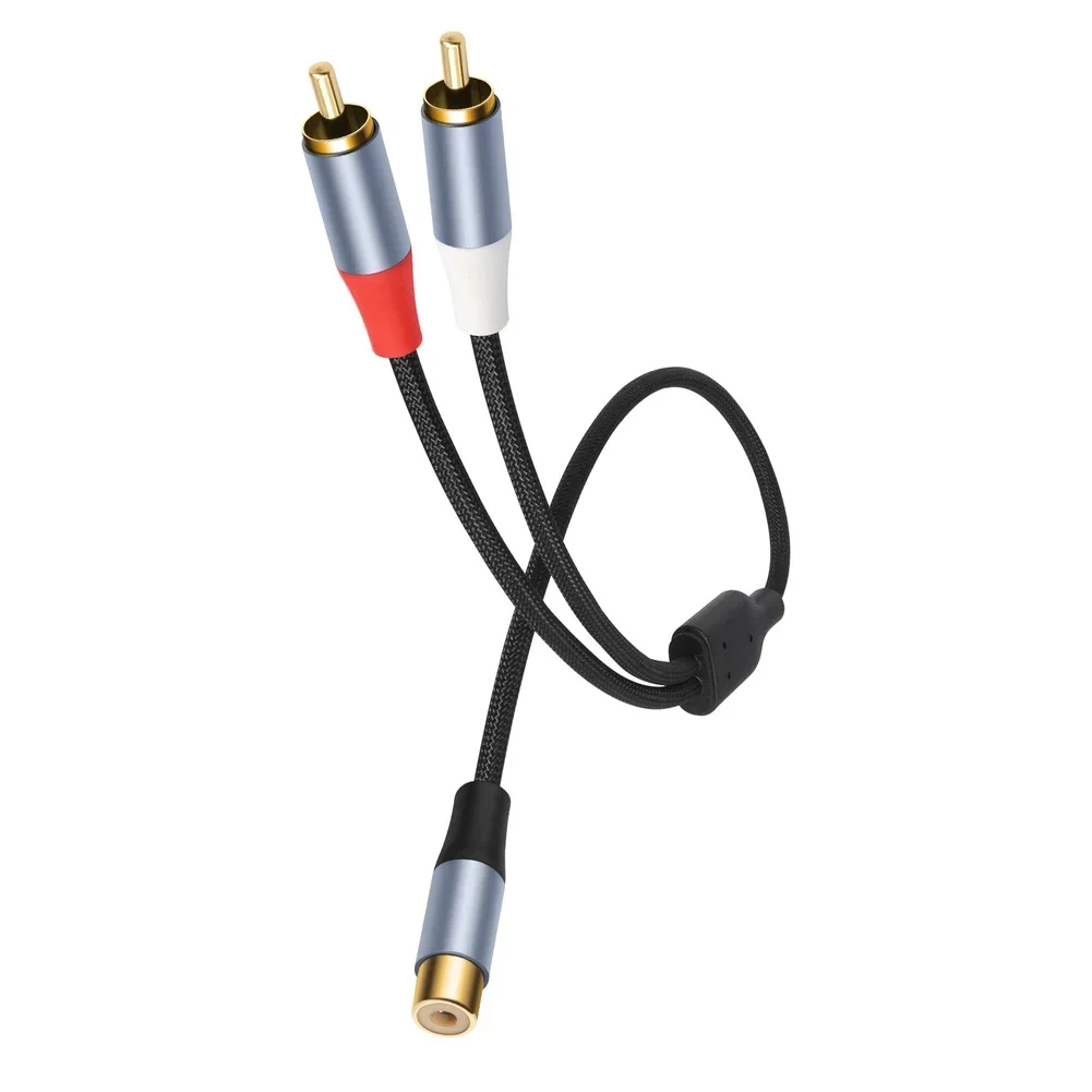 

Позолоченный RCA Y-образный кабель-разветвитель 0,5 м: один женский вход, два мужских выхода для домашнего аудио, чистый медный сердечник, корпус из алюминиевого сплава