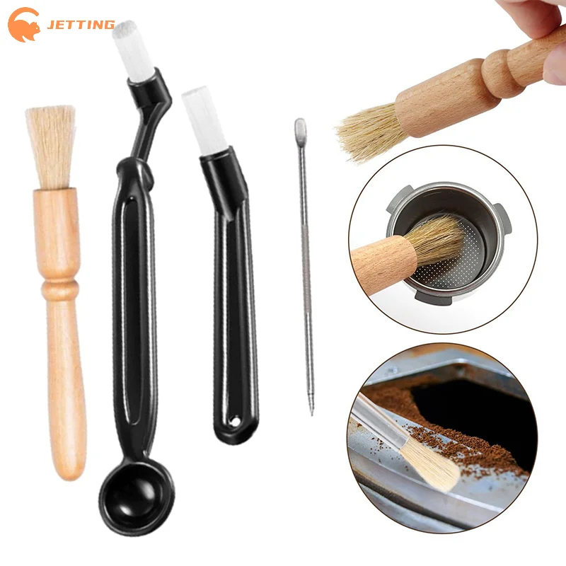3/4/5/14Pcs Coffee Machine Cleaning Set Coffee Grinder Brush For Espresso Coffee Machine Brewing Group Head Cleaning Brush