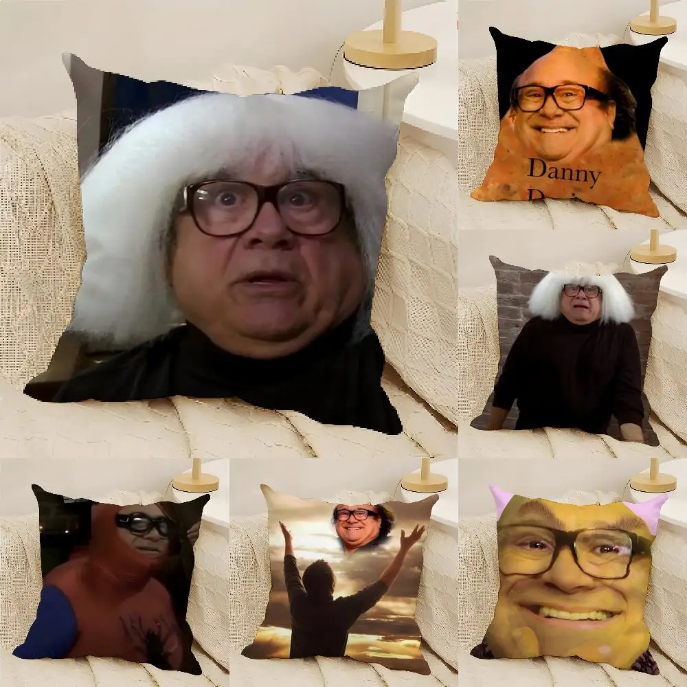 

Meme Funny D-Danny D-DeVito Pillow Case Natural Linen Double-Sided Printing Sofa Home Decor Cushion Cover