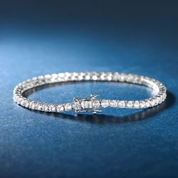 TKJ Tennis Bracelet 925 Sterling Silver Cubic Zirconia Women's Round 3mm Tennis Pulse Jewelry Friend Gift Free Shipping