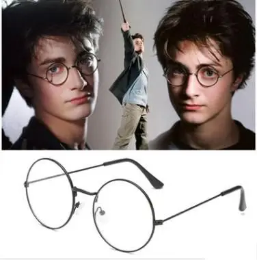 Harryy Potter Cosplay Anime Frame Round Metal Flat Retro Art Glasses Adult Children Gift Clothing Props Men Women Dress Up