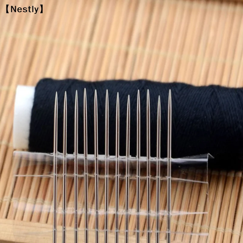 25 Stück hochharte Nähnadeln aus Edelstahl zum Kreuznähen von Kleidung [Nest]