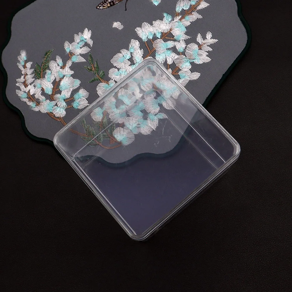 94x94 мм, прозрачная шкатулка для драгоценностей без разделения, пластиковые материалы, пустое отделение, коробка-органайзер, бусины, серьги, квадратная шкатулка для ювелирных изделий