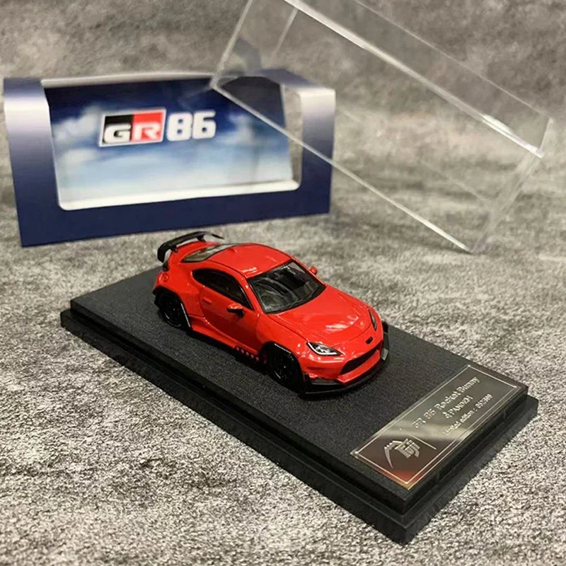 Fuji 1:64 Model mobil Pandem GR86 roket kelinci paduan Die-Cast kendaraan-merah