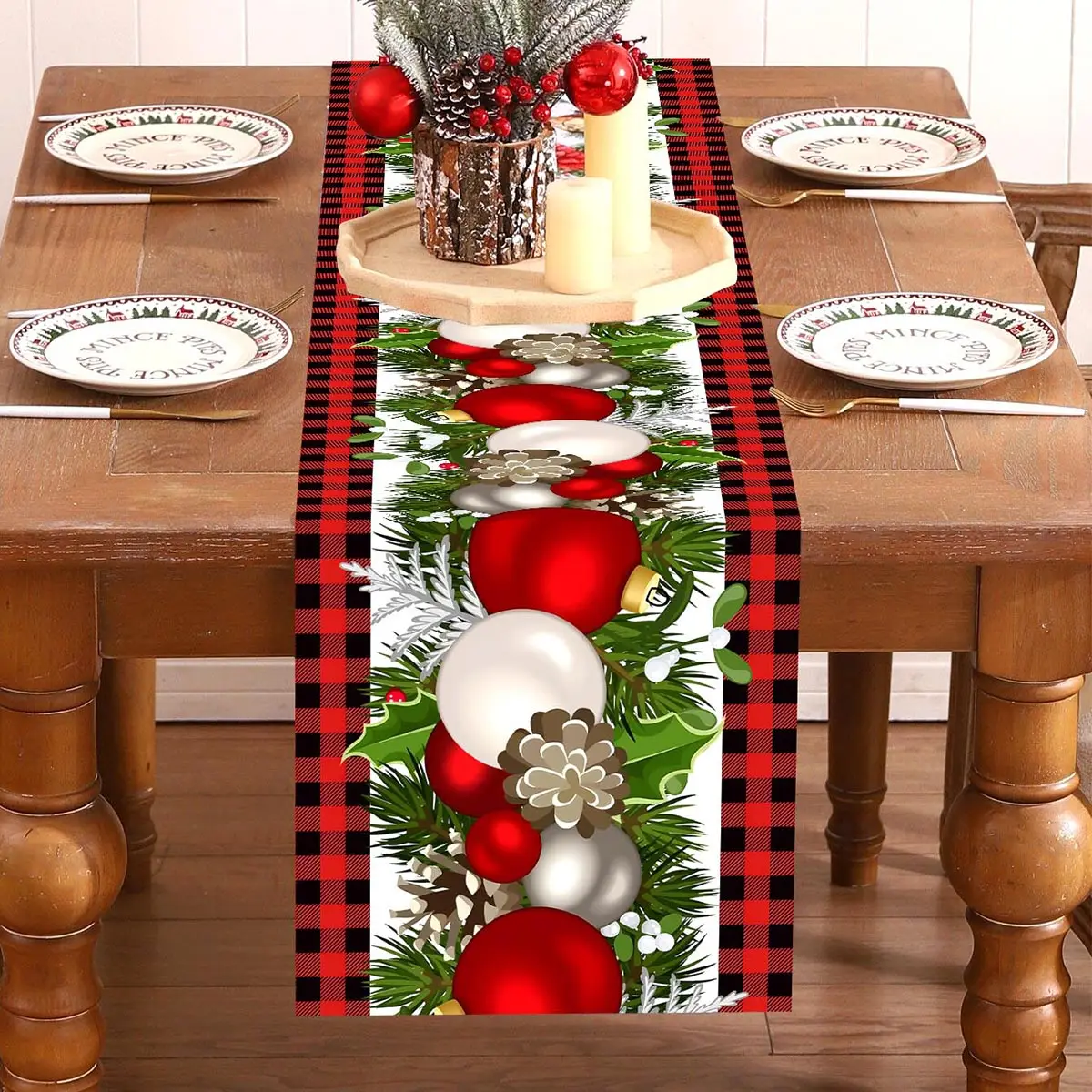 Christmas Table Runner Merry Christmas Decor Xmas Table Cover For Home 2024 Family Party Supplies Xmas Party Decors Gifts 2025