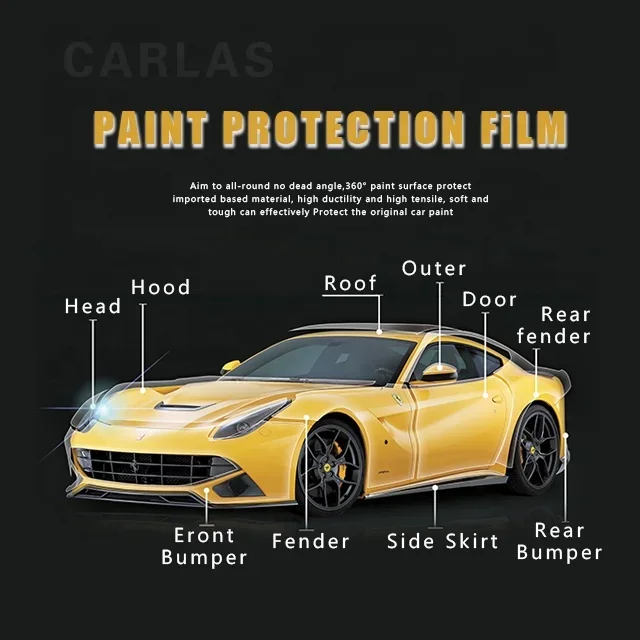 XPPF 1.52*15M Roll 7.5mil Anti Yellow Self Healing Transparent Holographic TPU Auto Car Paint Protection Film PPF