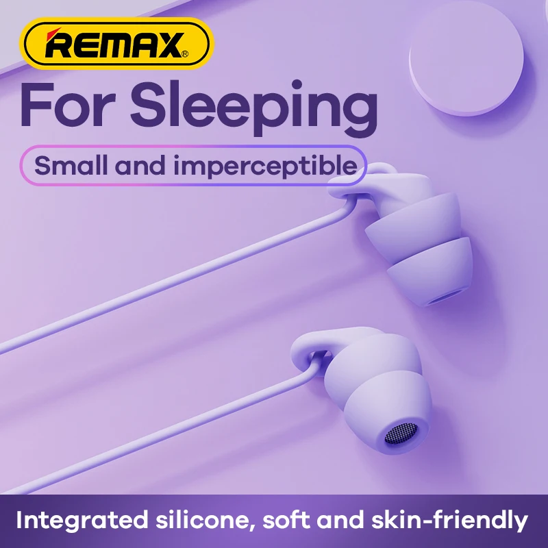 Remax New Wired Earphone Noise Cancelling In-Ear Type C 3.5mm Soft Sleep Earphone For iPhone Max Xiaomi Huawei with Micphone